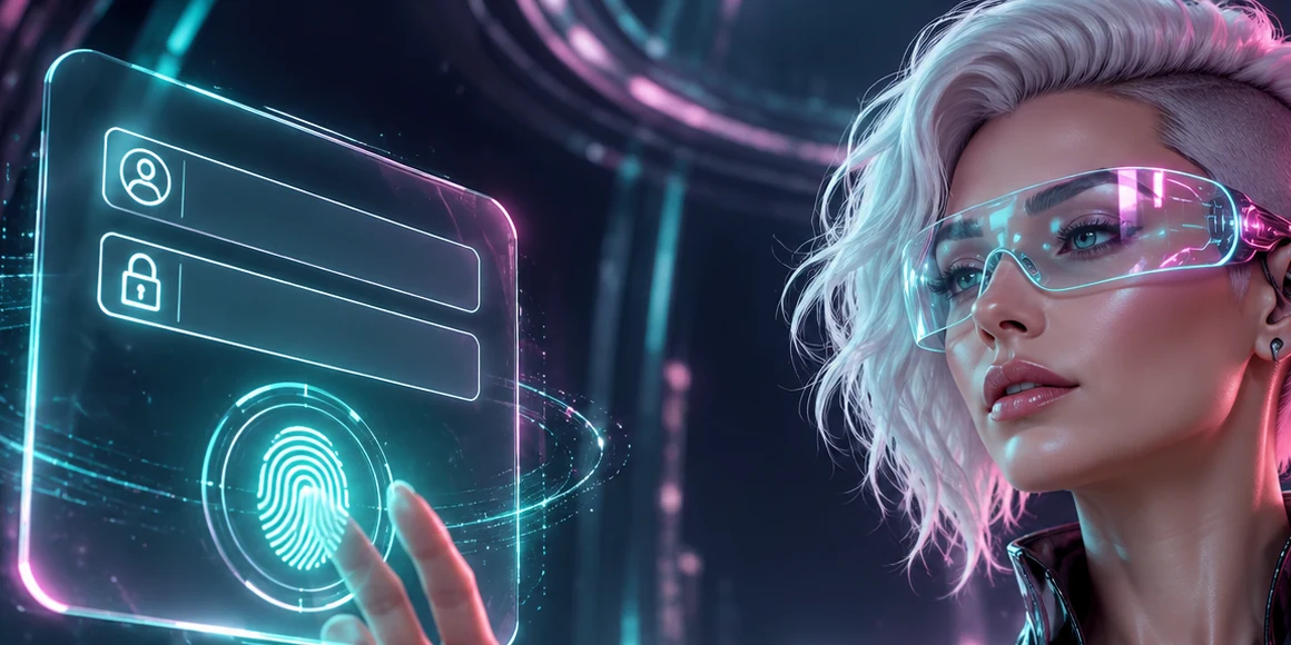 Panel logowania z czytnikiem odcisku palca — ilustracja